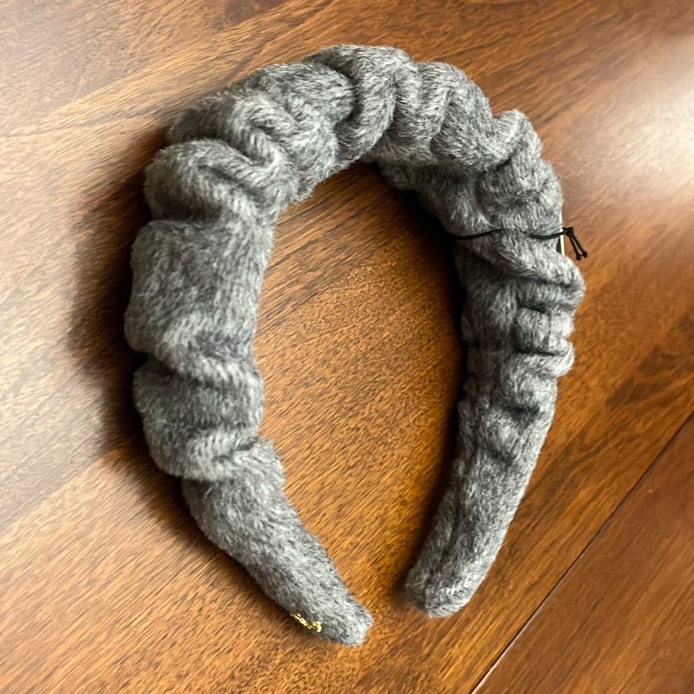 Lele Sadoughi Grey Wool Felt Kelly Handband NWT